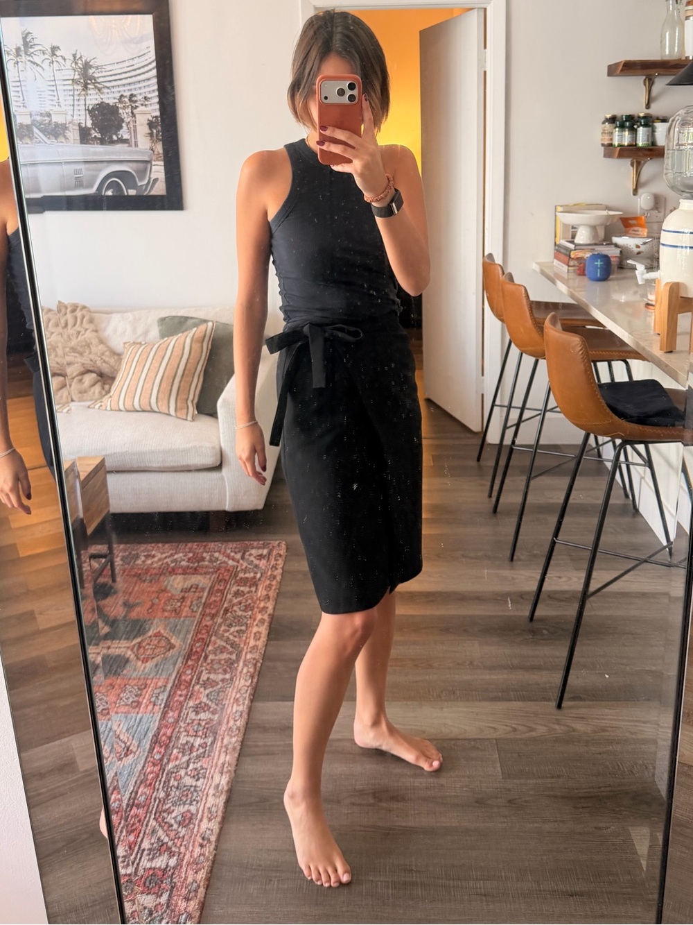 Wilfred Black Wrap Pencil Skirt